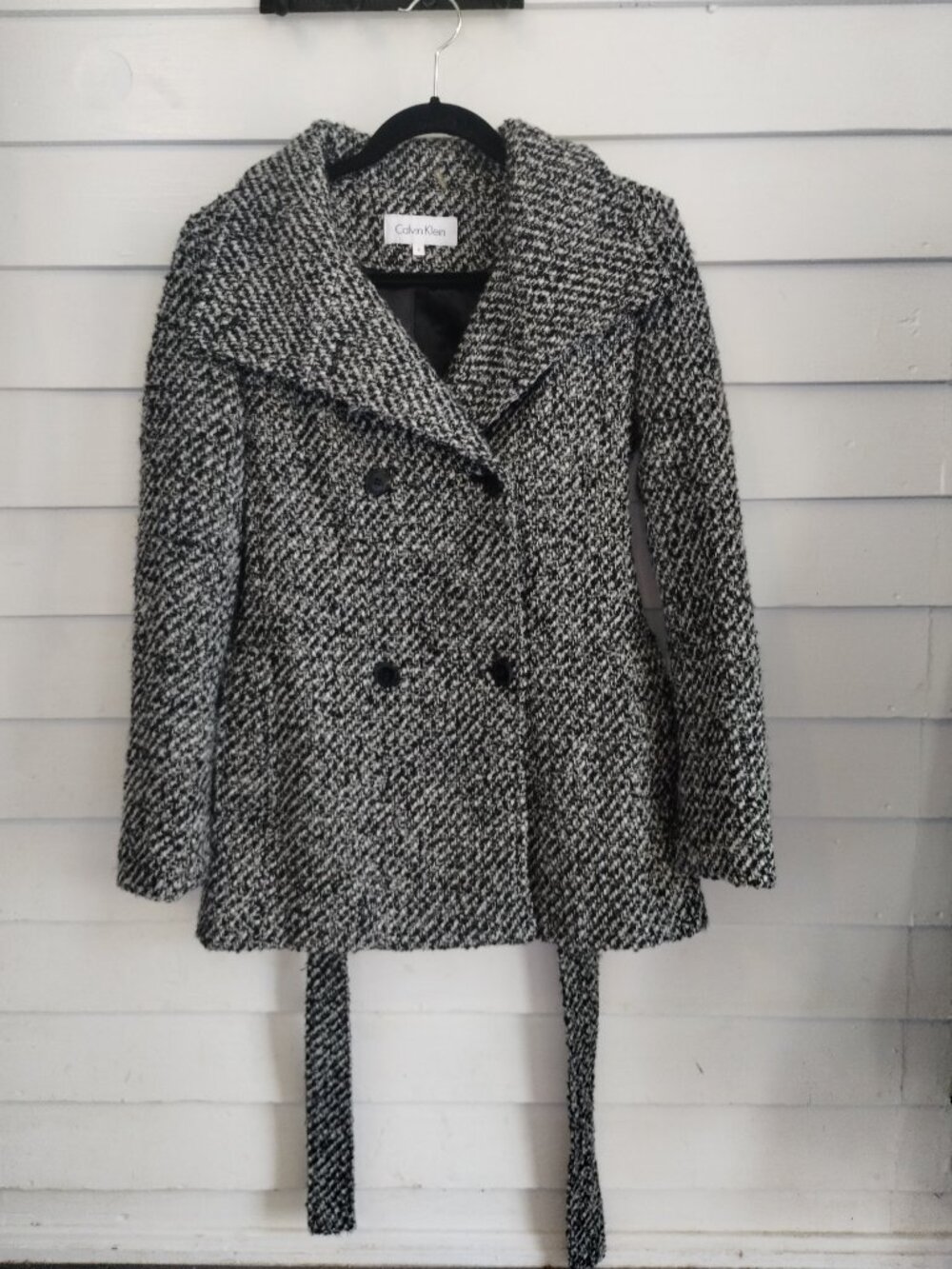 Calvin Klein Boucle Wool Blend Peacoat